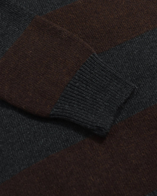 Combin Striped Knit - Grey / Brown