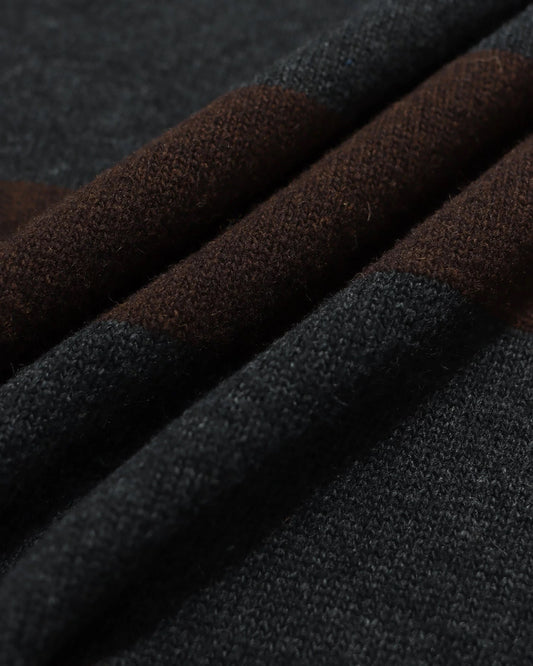 Combin Striped Knit - Grey / Brown