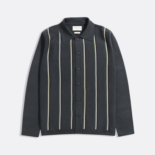 Zigger Cardigan - Grey Stripe