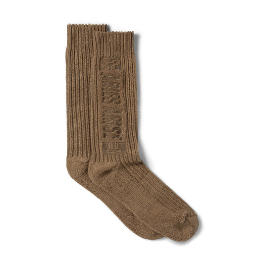 Towelling Column Sock - Caramel