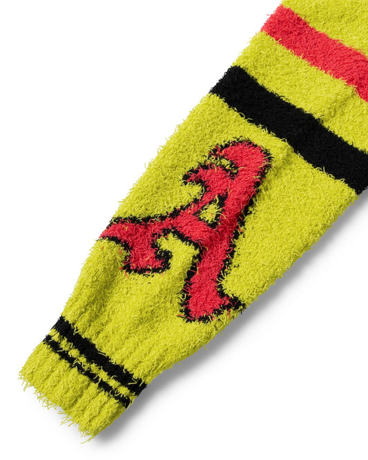 Acid Boucle Knit Crew - Yellow