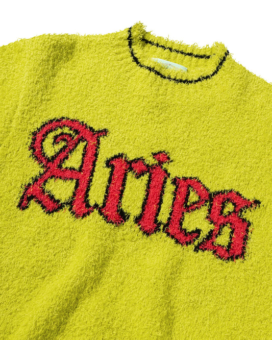 Acid Boucle Knit Crew - Yellow