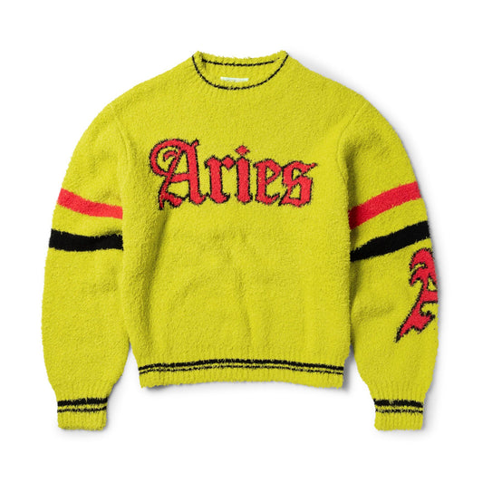 Acid Boucle Knit Crew - Yellow