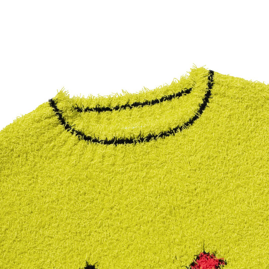 Acid Boucle Knit Crew - Yellow