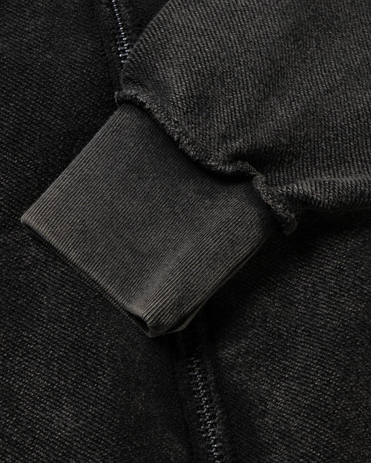 Aged Reverso Temple Zip Through Hoodie Black
