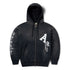 Premium Aged Cherub Column Zip Hoodie - Black
