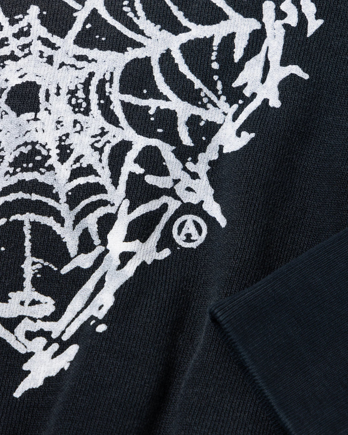 Premium Aged Cherub Column Zip Hoodie - Black