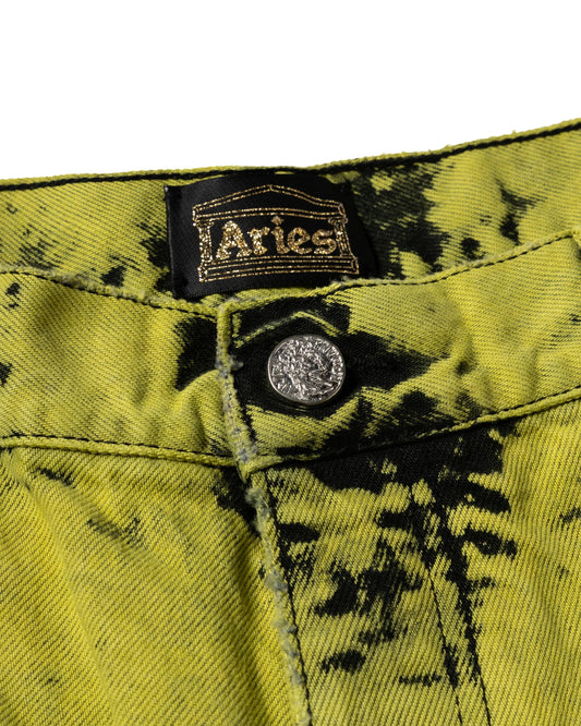 Heavy Acid Wash Wide Leg Short - Sulphur