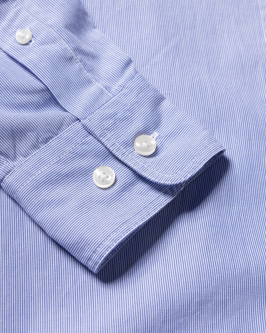 Stripe Poplin Classic Shirt - Blue
