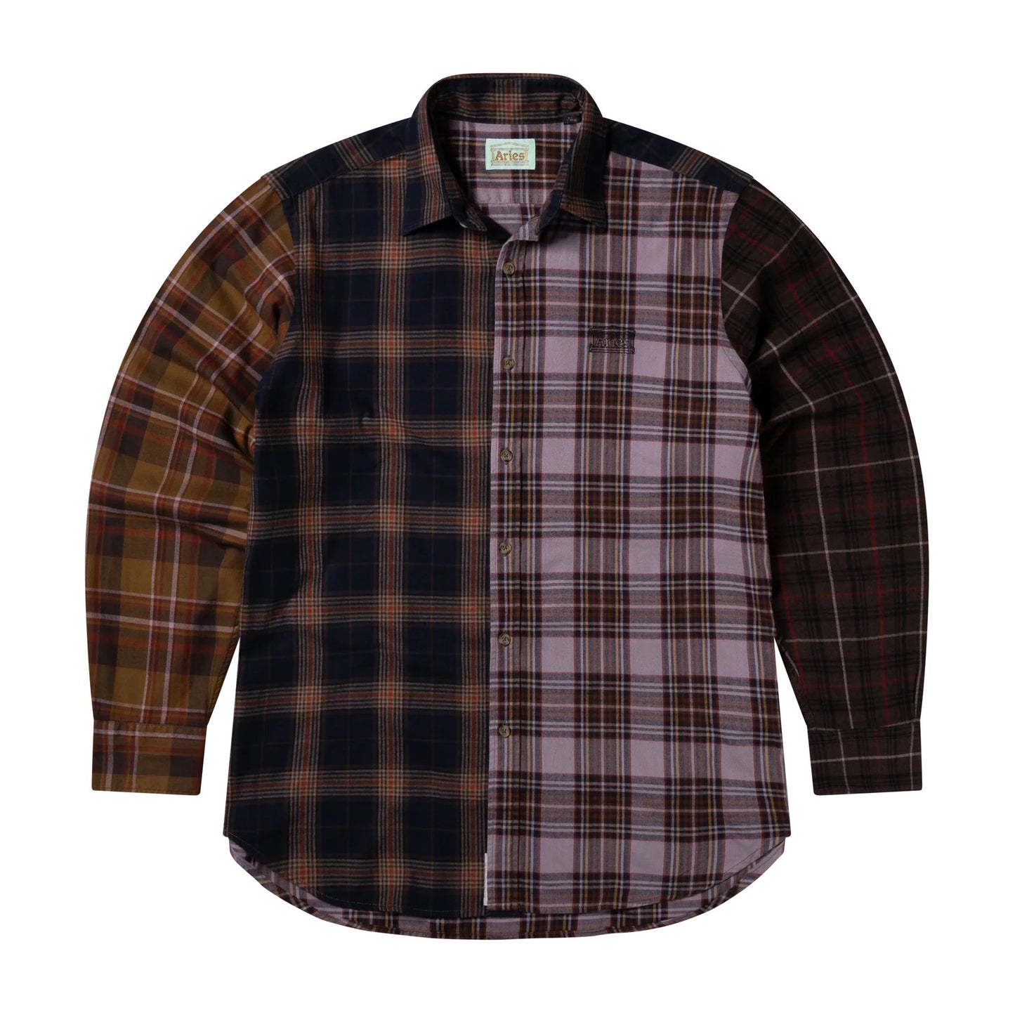 Overdyed Patchwork LS Shirt - Purple