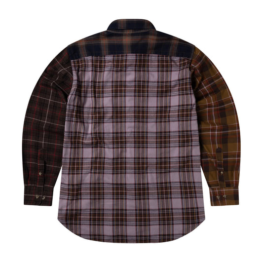 Overdyed Patchwork LS Shirt - Purple