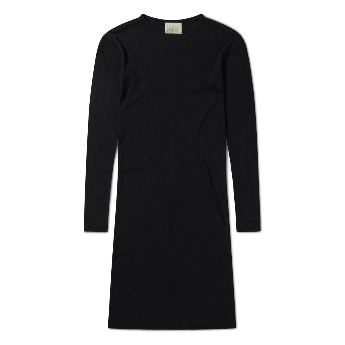 Temple Rib LS Dress - Black