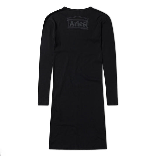 Temple Rib LS Dress - Black