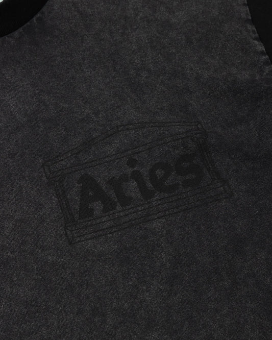 Aged Contrast Temple LS Tee - Black