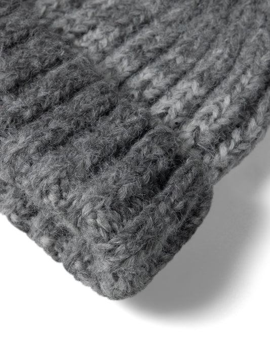 Space Dye Rib Knit Beanie - Grey