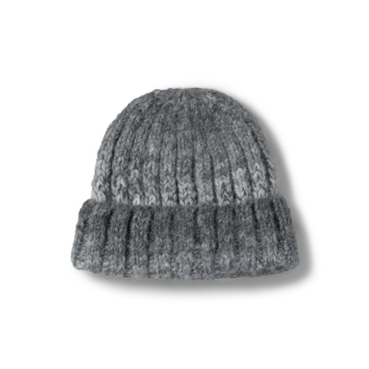 Space Dye Rib Knit Beanie - Grey