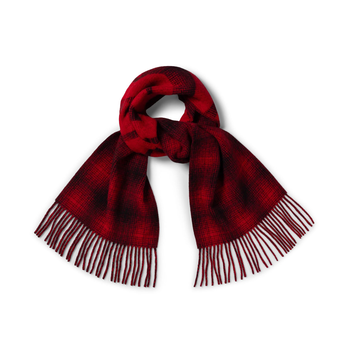 Press Gothic Checked Wool Scarf -  Red