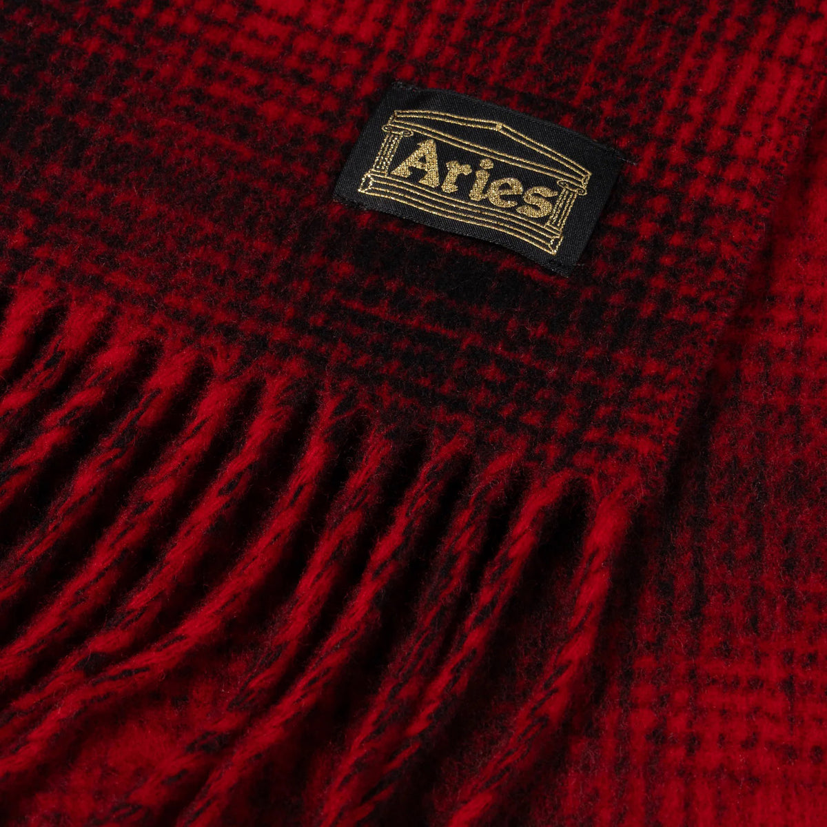 Press Gothic Checked Wool Scarf -  Red