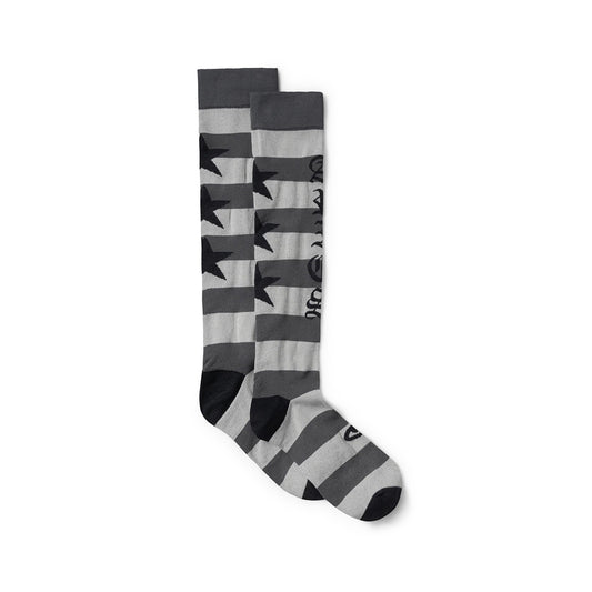 Stripey Knee High Socks - Black