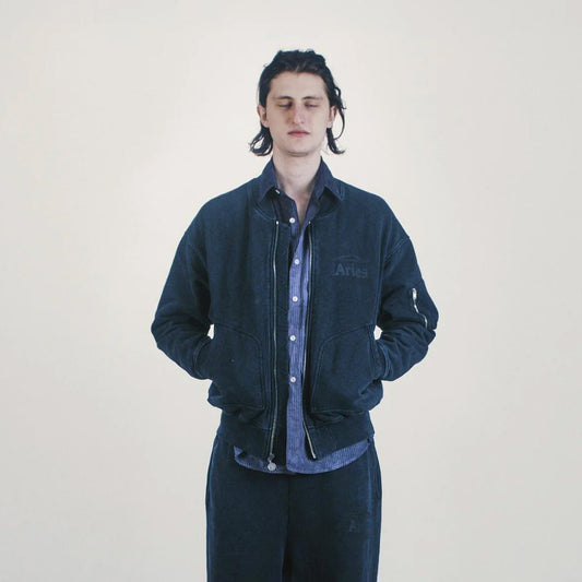 Premium Faded Temple Bomber - Black