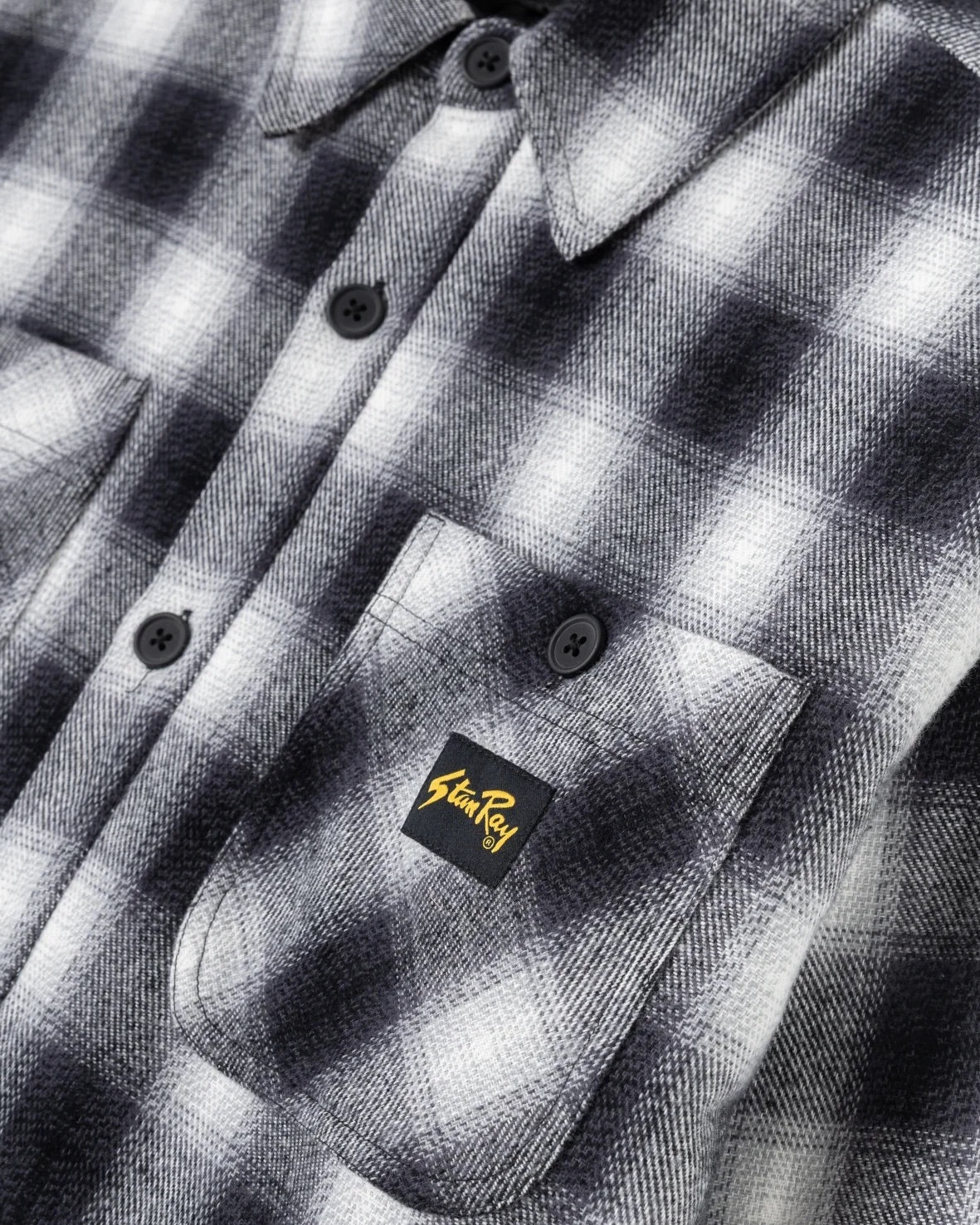 Quilted Plaid Overshirt - Black