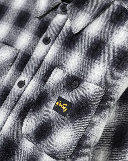 Quilted Plaid Overshirt - Black