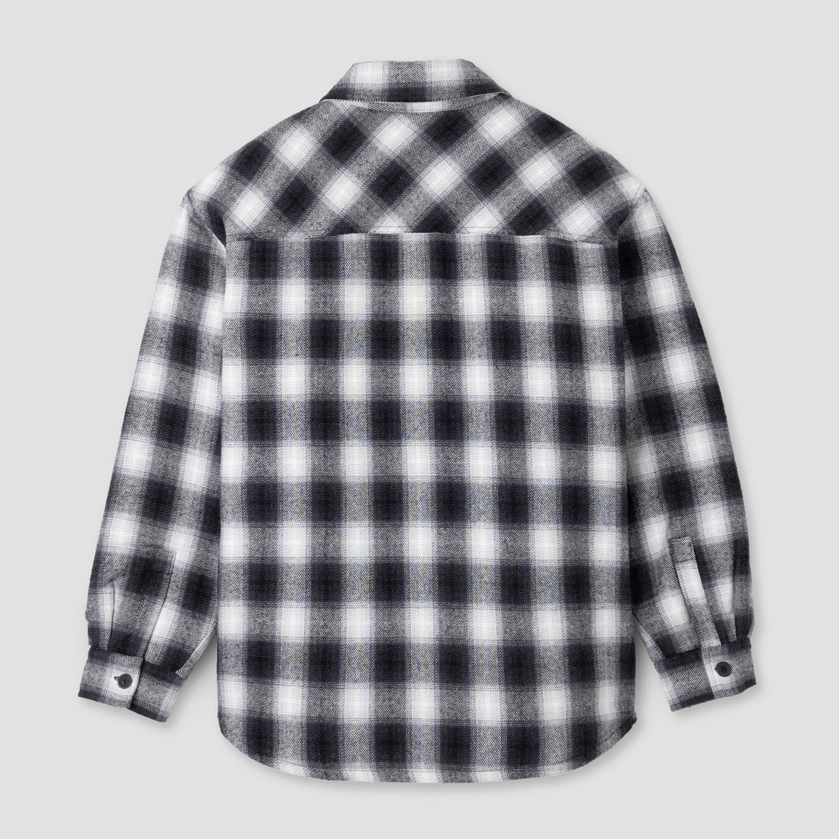 Quilted Plaid Overshirt - Black