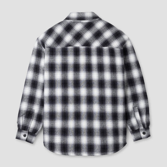 Quilted Plaid Overshirt - Black