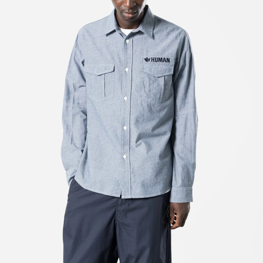 7711 Human Chambray Custom Shirt - Mid Blue