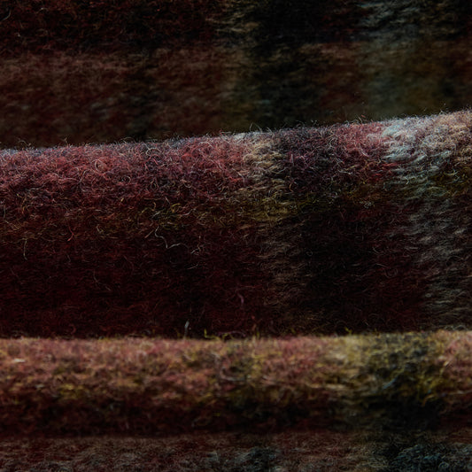 Whiting Overshirt  Wool Blend Check - Burgundy / Multi