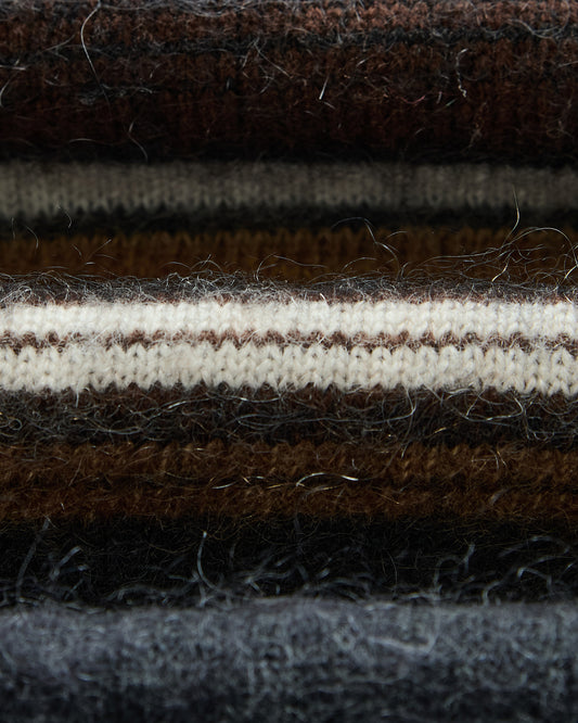 Wilde Crew Brush Bold Stripe - Charcoal Brown