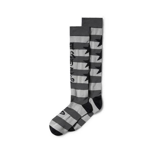 Stripey Knee High Socks - Black