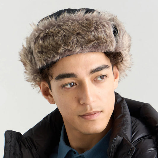 Aurora Tex Fur Flight Cap - Black