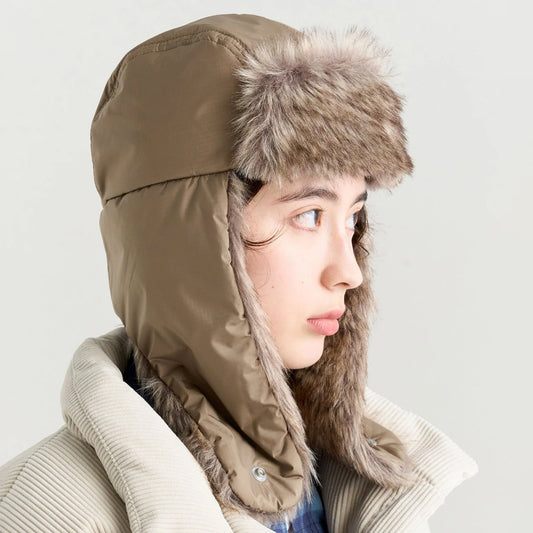 Aurora Tex Fur Flight Cap - Coyote