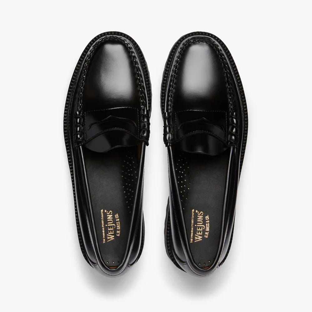 Weejun 90 Larson Penny Loafers - Black Leather