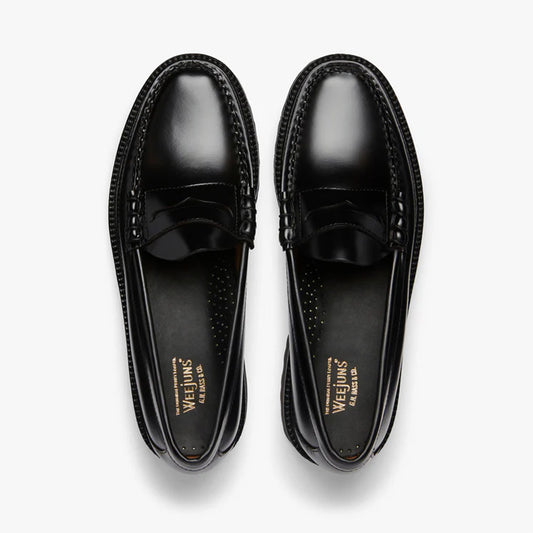 Weejun 90 Larson Penny Loafers - Black Leather