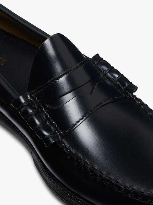 Easy Weejun Larson Flag Penny Loafers - Black Leather