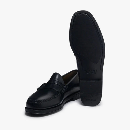 Easy Weejun Larson Flag Penny Loafers - Black Leather