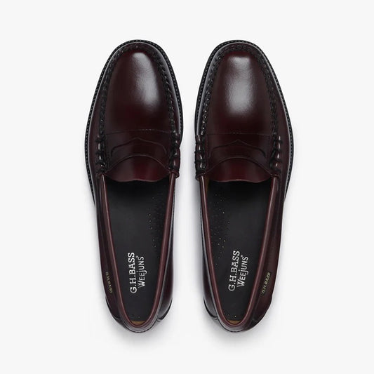 Easy Weejun Larson Flag Penny Loafers- Wine Leather