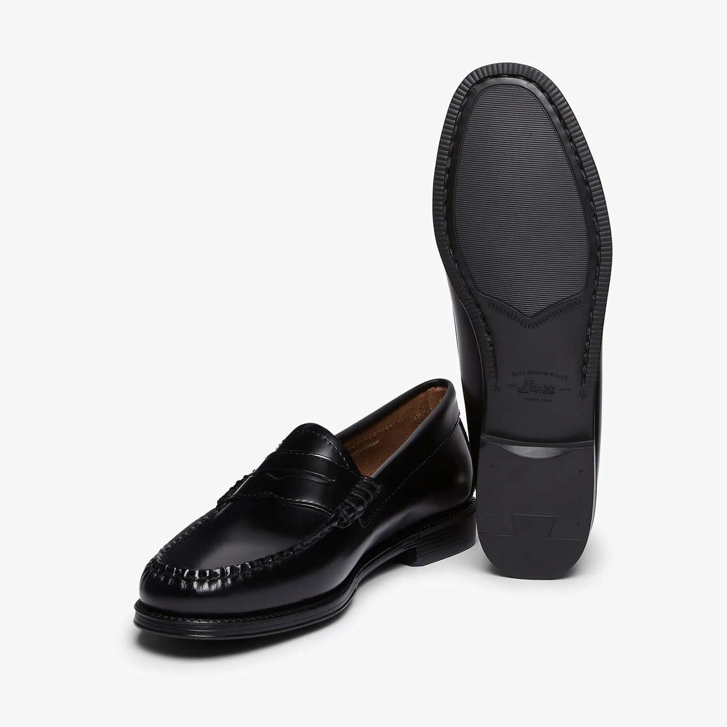 Womens Easy Weejuns Penny Loafers - Black Leather