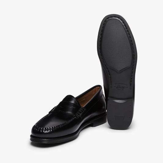 Womens Easy Weejuns Penny Loafers - Black Leather