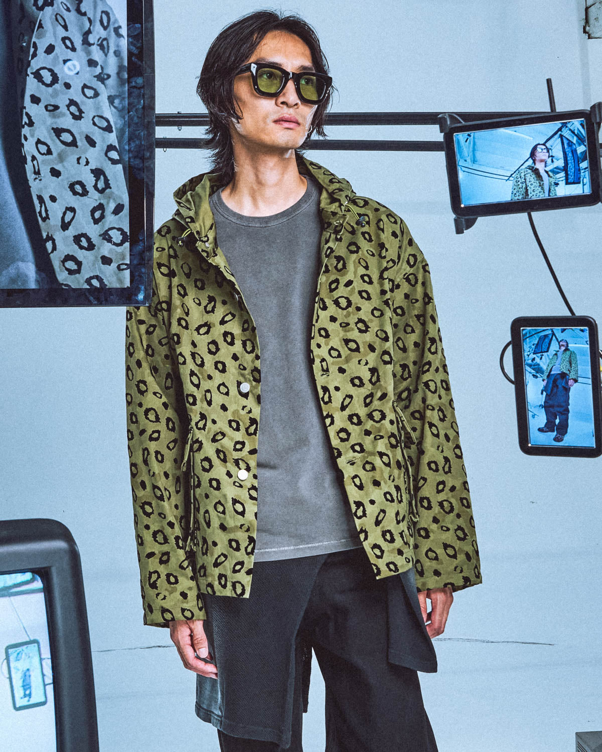 Hooded Chore Coat - Flocked Leopard Camo