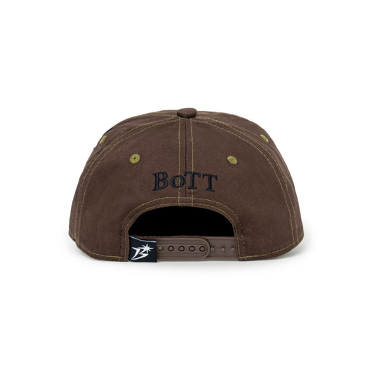 B Logo Contrast Stitch 6-Panel Cap - Brown
