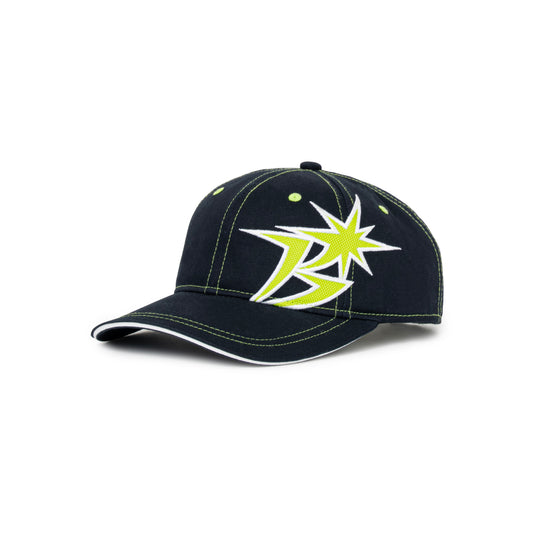 B Logo Contrast Stitch 6-Panel Cap - Navy