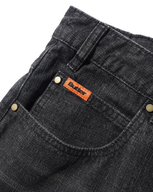 Baggy Denim Jeans - Slub Black