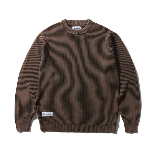 Bleach Knit Sweater - Brown