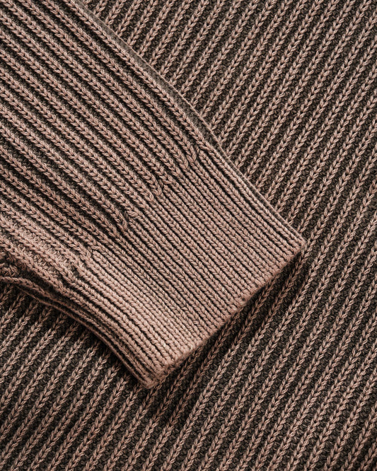 Bleach Knit Sweater - Brown