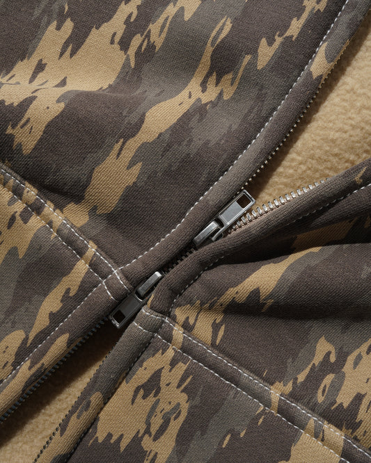 Blotch Zip-Thru Hood - Washed Camo