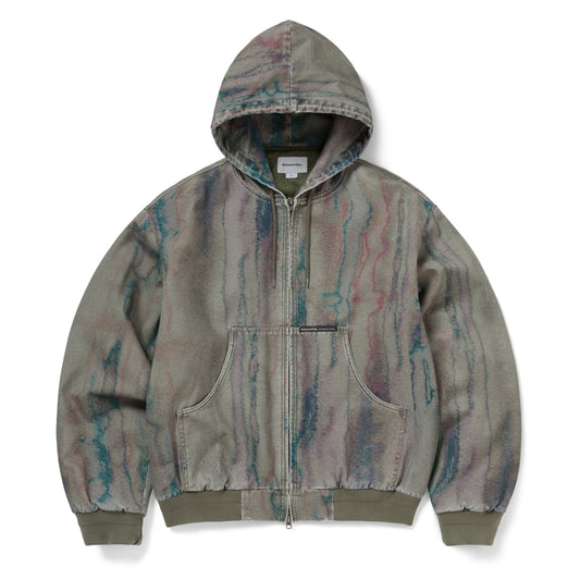 Blurred Hooded Jacket - Olive
