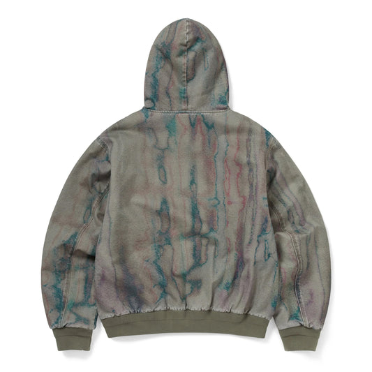 Blurred Hooded Jacket - Olive